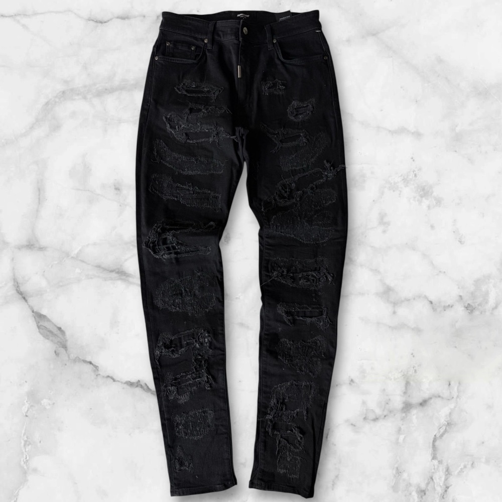 REPRESENT England Jeans – Men’s 34 – Black – Shredded Distressed Denim